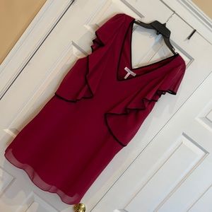 NWT BCBG garnet flutter sleeve dress